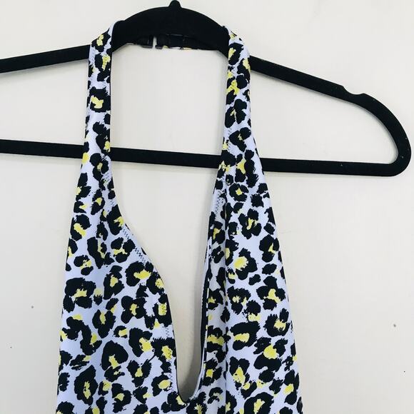 New Volcom Seeing Spots Reversible One-Piece Swimsuit Leopard Striped Size S - Picture 7 of 11